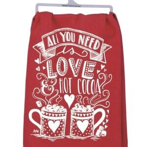 Primitives by Kathy All You Need is Love & Hot Cocoa Towel, Red, Brand New
